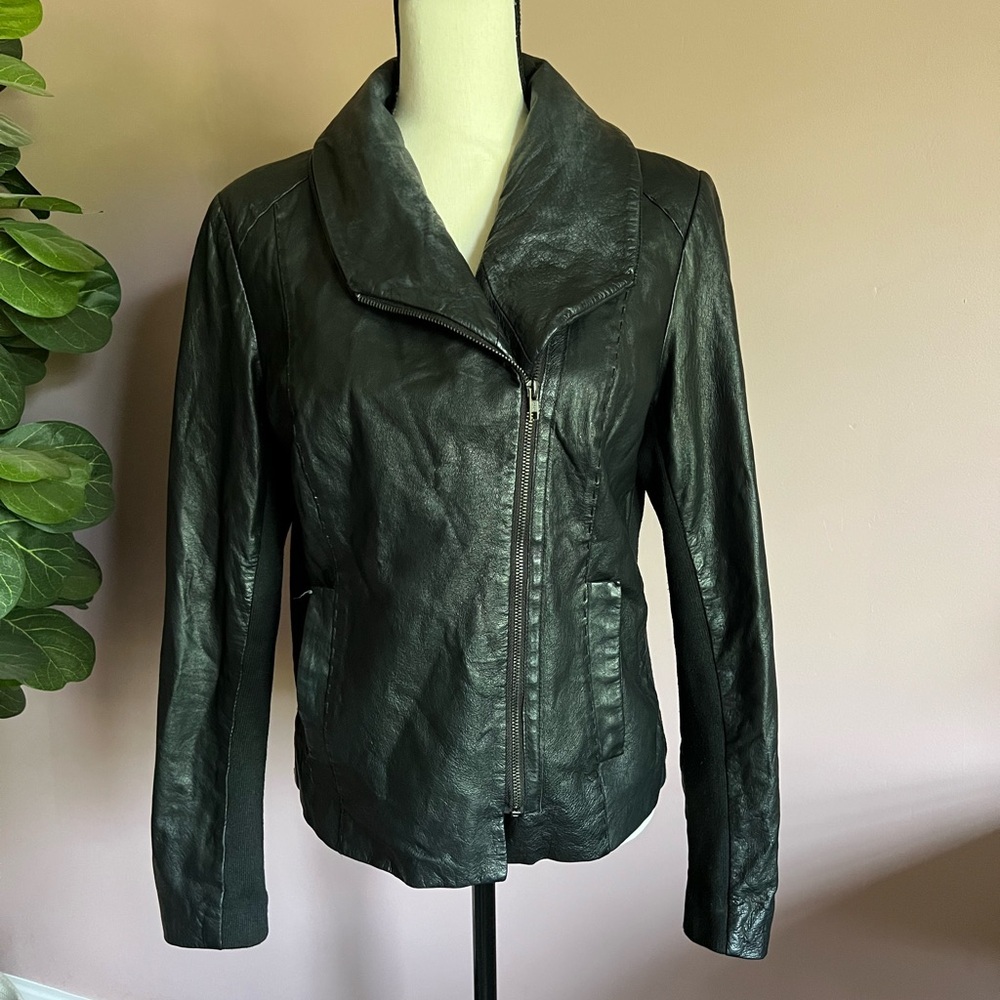 bagatelle black Leather Moto Jacket